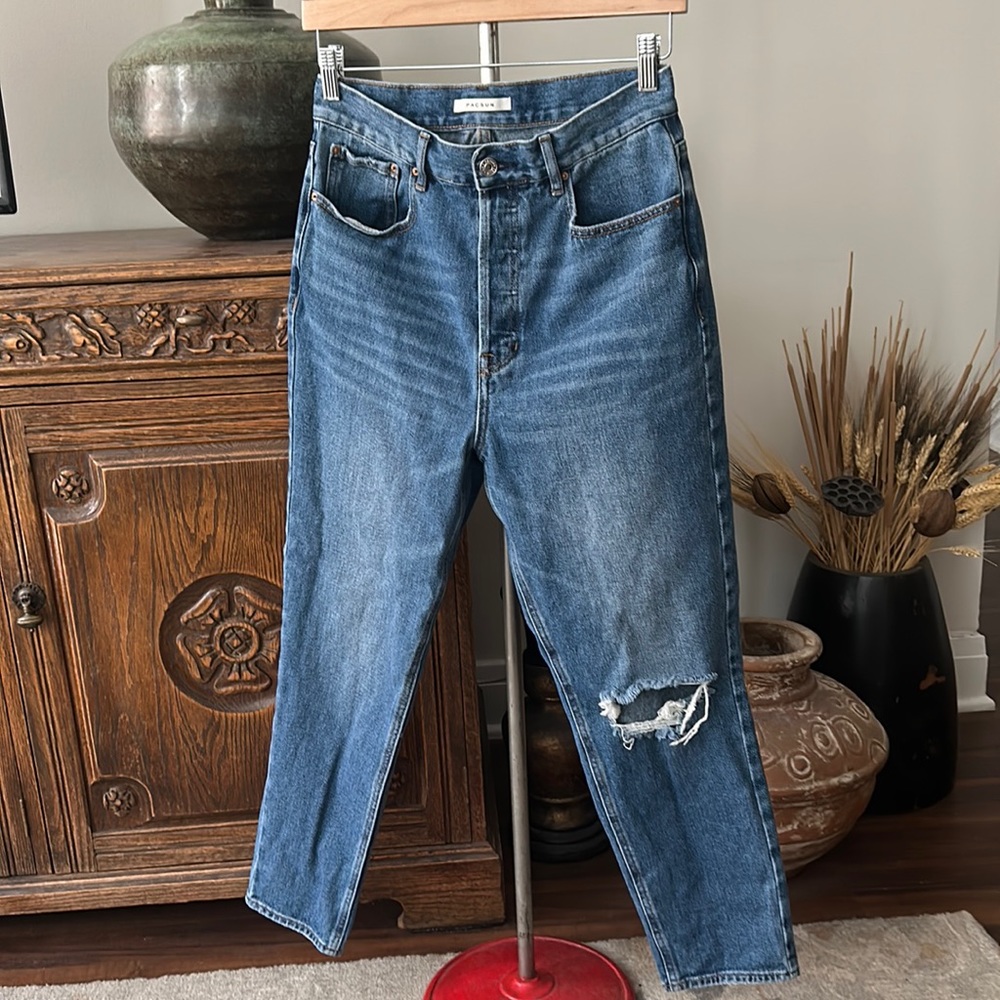 PACSUN Ultra High Rise Slim Distressed Jeans